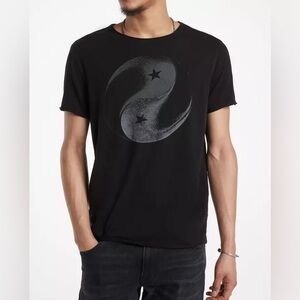 John Varvatos Black Yin Yang Short Sleeve Tee